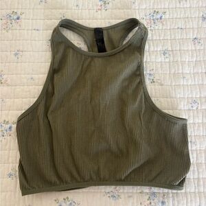 Urban Outfitters Khaki Ribbed Tank Top
